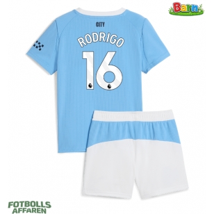 Manchester City Rodri Hernandez #16 Hemmaställ Barn 2025-26 Kortärmad (+ Korta byxor)